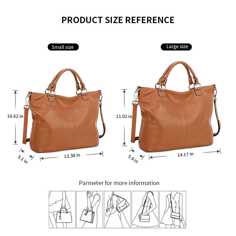 Kattee Women's Soft Leather Tote Bag, Top Satchel Purses and Handbags (Burnt Orange)