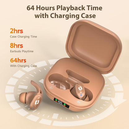 Wireless Ear buds Bluetooth Earbuds Wireless Charging Case Waterproof Headphones Built in Microphone Stereo Bass 64H Playback LED Power Display for iPhone Android Phones Computer Sports Gaming Workout