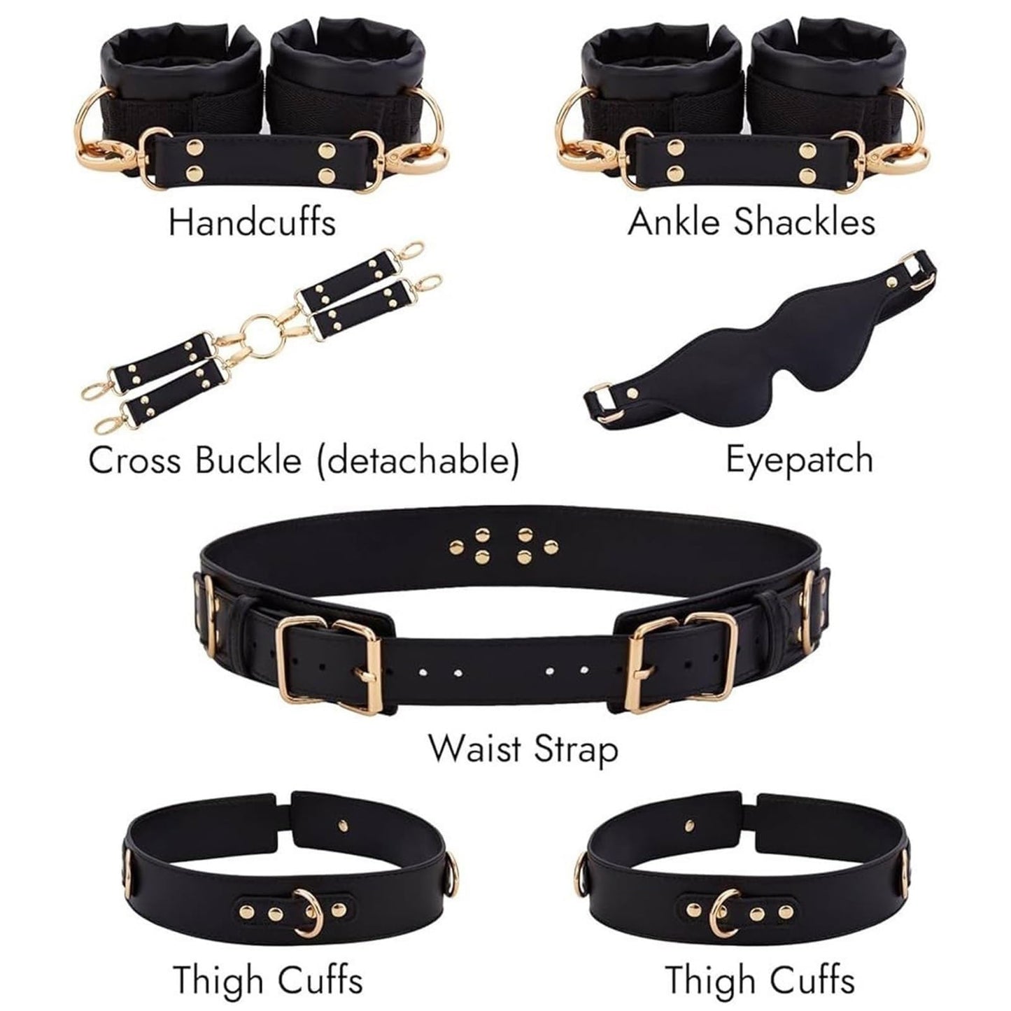 LUXINGLU Punk Leather Thigh Harness,Women Punk Belts PU Leather for Women, Waist Leg Garter for Halloween, Party, Nightclub(Black)