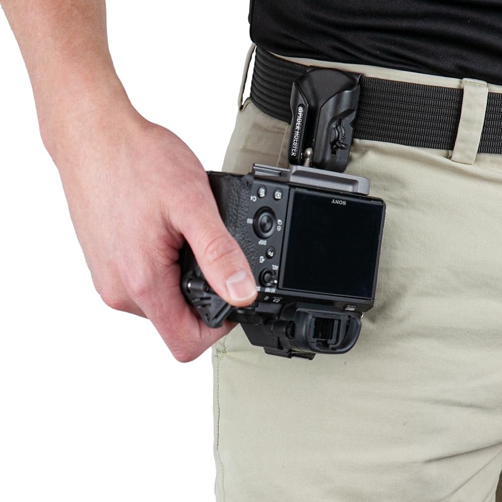Spider Holster – Spider X Camera Holster Set for Carrying a Professional Mirrorless Camera with Included Clip-On Self-Locking Camera Holster – Compatible with Any Belt