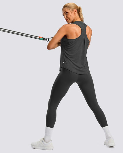 G Gradual Women's Workout Tank Tops Racerback Athletic Yoga Tops Loose Fit Sleeveless Running Gym Sports Shirts for WomenCharcoal,XL