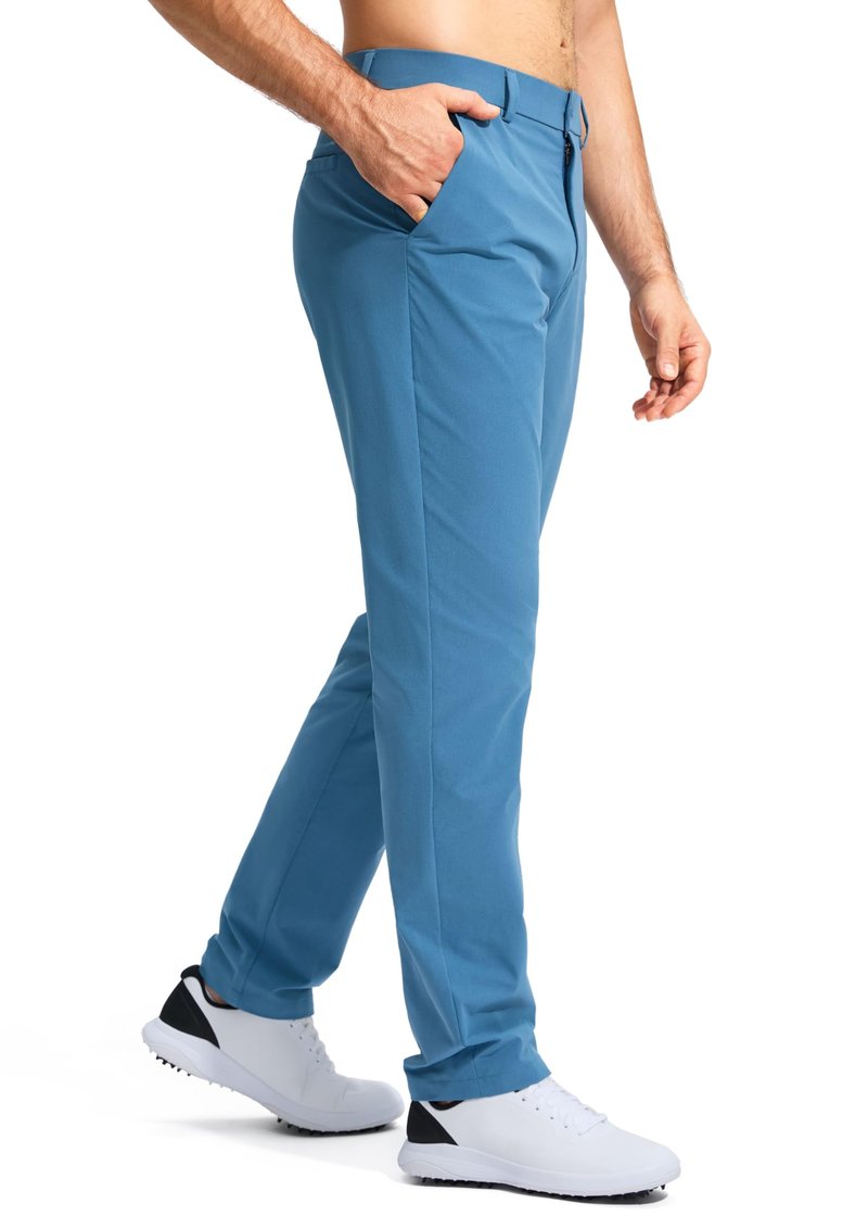 Pudolla Men's Golf Pants Stretch Work Pants for Men Dress Comfy Pants 34 Lightweight Quick Dry Casual Trousers(Stone Slab Blue 30Wx34L)