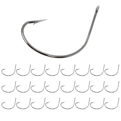 Reaction Tackle Wide Gap Wacky Hooks, Weedless Worm Hooks for Bass, High Carbon Steel Hooks for Stick Worm Soft Plastics, Neko Rig and Finesse Fishing - Size 2/0 Standard (25-Pack)
