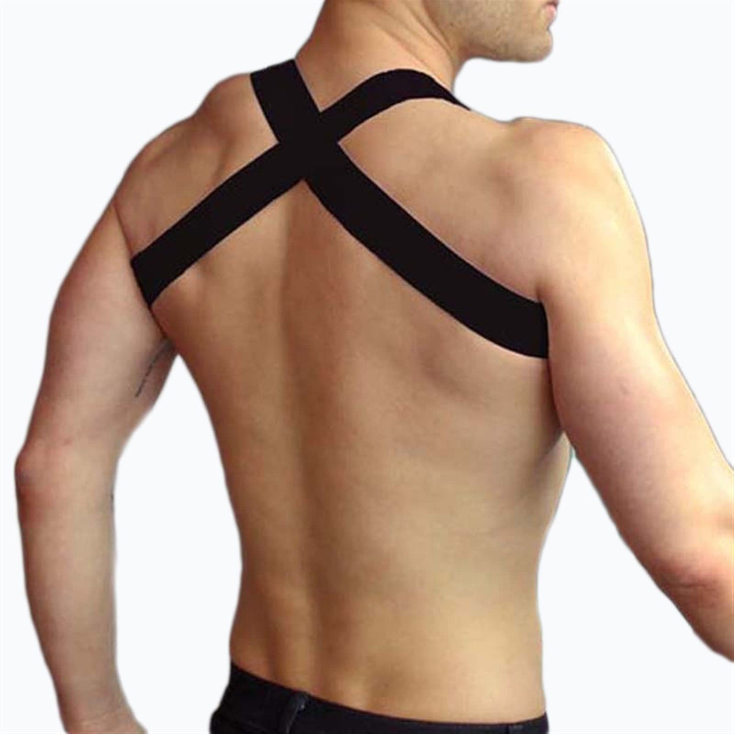 Oligage Sexy Black PU Leather Sissy Lingerie Adjustable Harness Men Belts Bondage Body (Color : Black, Size : Adjustable)