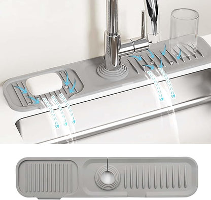 Daily Treasures 45 x 10 cm Splash Sink Guard, Narrow Rim Design Silicone Faucet