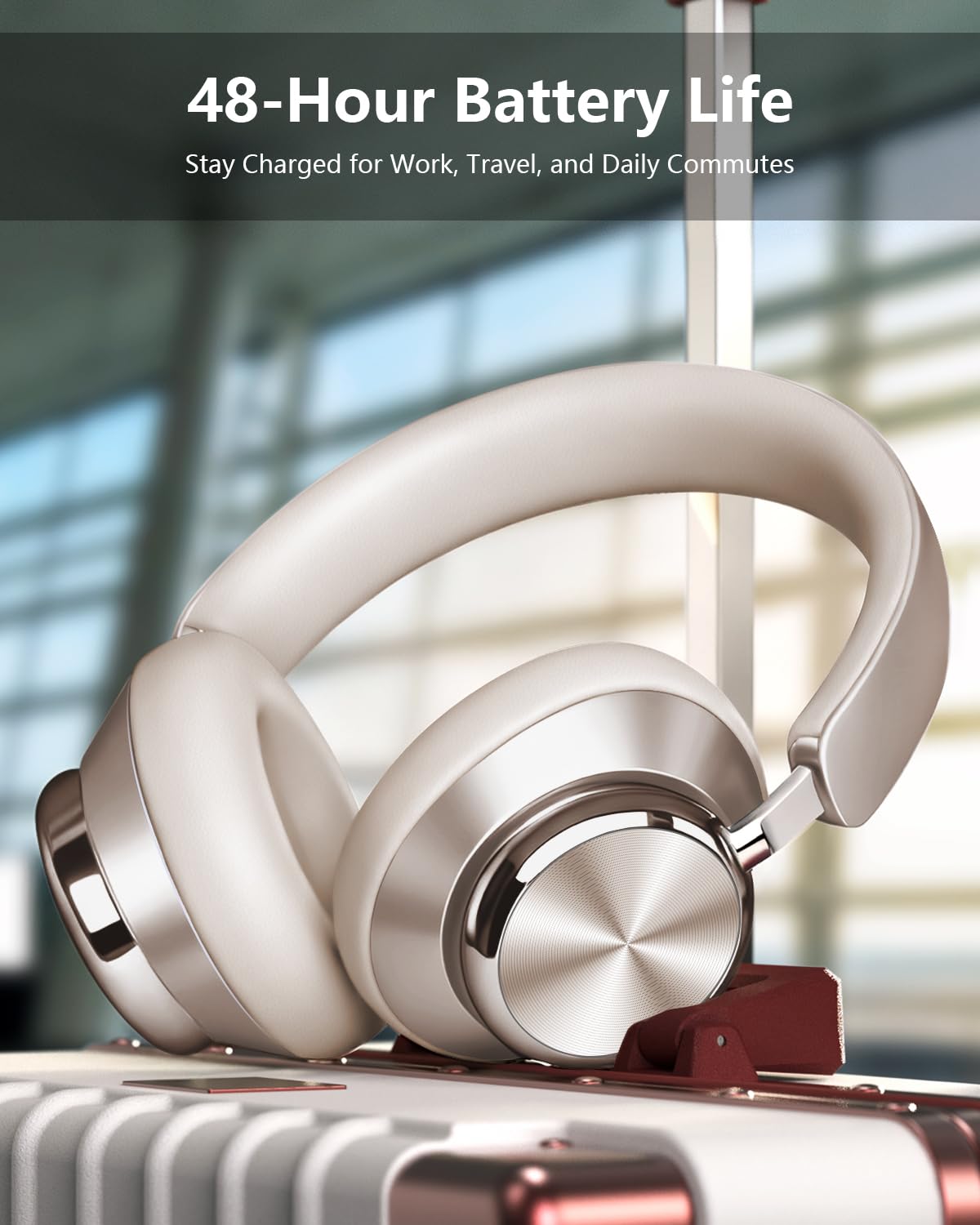 Wentronic Y03 Bluetooth Headphones Wireless Active Noise Cancelling Over Ear Headphones 48 Hours Playtime High Sound Quality 6 EQ Music Mode Headphones with Soft Ear Cushion - Starlight