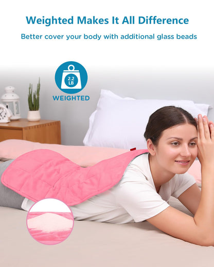 Comfytemp Weighted Heating Pad for Back & Period Cramps, FSA Eligible, Birthday Gifts for Mom Dad Women Men, 2.2lb HSA Electric Heat Pad for Neck Shoulder Pain Relief, 2H Auto-Off Heated Pad, 12x24