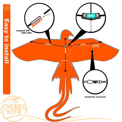 Parrot Kite for Kids & Adults, Outdoor Kite, Perfect for Beginners, Easy to use, Ideal for Beaches, backyards, Grassy Areas（Black）
