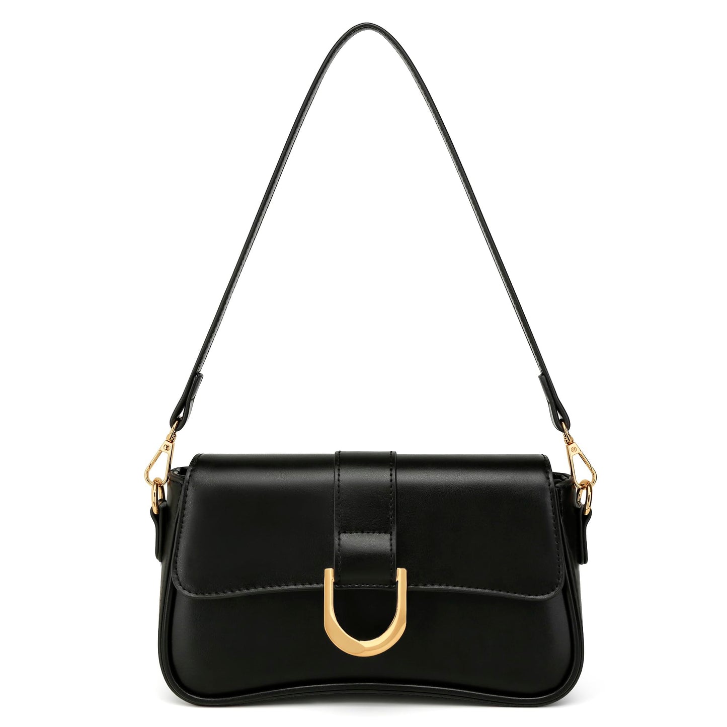 KKXIU Shoulder Bag for Women, Small Handbag Cute Purse Retro Clutch Underarm Hobo Bag, Black