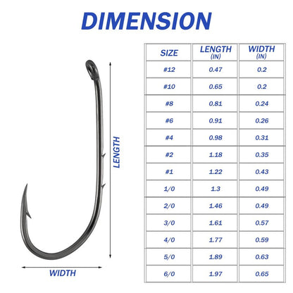 Dr.Fish 100 Pack Baitholder Hooks Freshwater Fishing Hooks, Down Eye, Offset, Walleye/Trout/Crappie/Panfish/Bluegill Saltwater Fishing #10