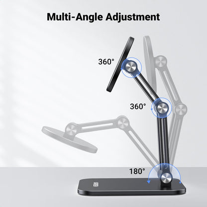 UGREEN Magnetic Phone Stand Compatible with MagSafe Holder for Desk Ergonomic Design Adjustable, Aluminum Cell Phone Stand Compatible for iPhone 17 Air 16 15 14 13 12 Pro Max and MagSafe Case, Grey