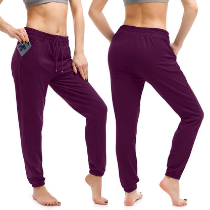 Walifrey Womens Joggers with Pockets, Drawstring Sweatpants Women for Lounging Jogging Gym and Workout Purple,1 Pack Purple M