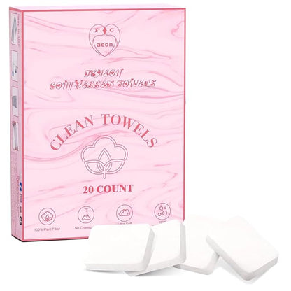 Disposable Face Towel 20 Count Compressed Towel Tablets 12×9 Inch Washcloths