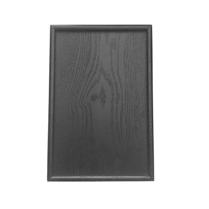 AUXBC 12x8 Inch Black Wood Serving Tray with Raised Edges, Rectangle Decorative Platter for Kitchen Home Decor, Wooden Charcuterie Board for Snacks Appetizers Coffee Tea Breakfast Food Display