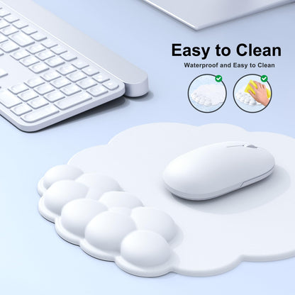 MOKURU Cloud Mouse Pad with Wrist Rest, Cloud Keyboard Wrist Rest, Mouse Pad Wrist Support, Ergonomic Keyboard Mouse Wrist Support White