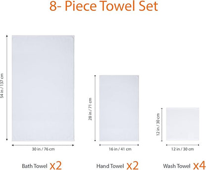 Amazon Basics 100% Cotton Lightweight Quick-Dry Bath Towel Set