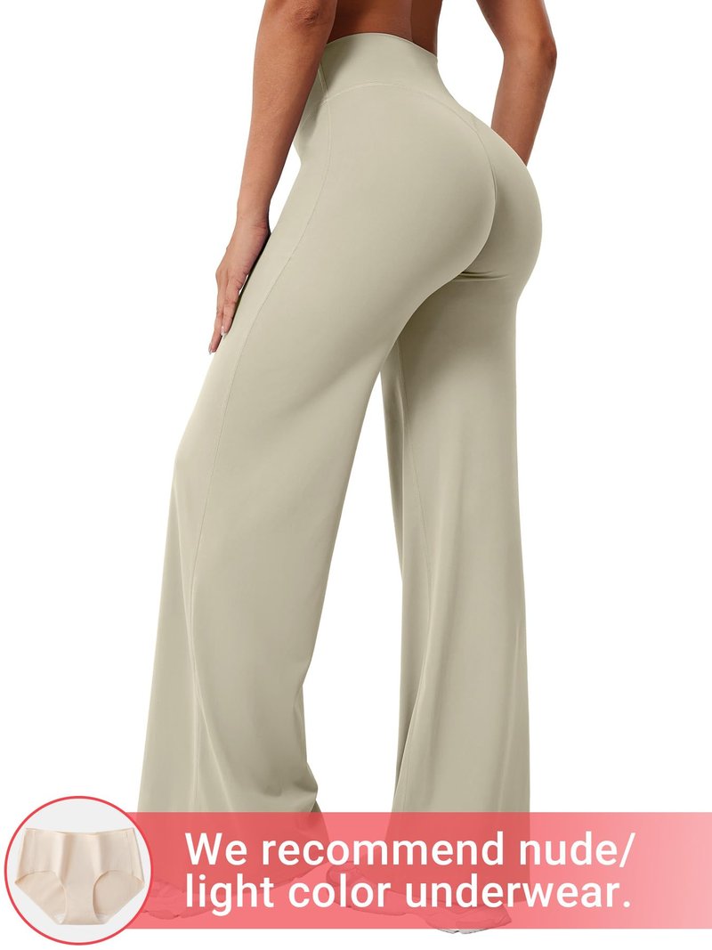 YEOREO Workout Leggings Womens No Front Seam Straight Leggings 31.5" High Waist Buttery Eddiy Gym Yoga Pants Light Sand XS