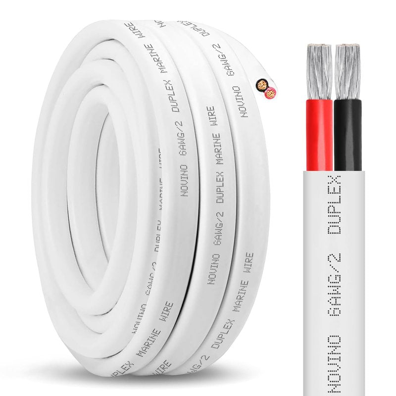 6 Gauge Marine Wire Duplex Marine Grade Wire,6 AWG 15ft Tinned Copper Boat Electrical Cable for Boat/Automotive/RV/Camper Outdoor Use