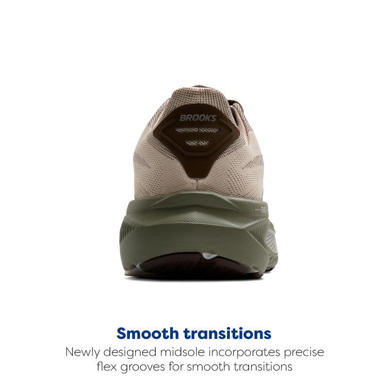 Brooks Men’s Ghost 17 Neutral Running Shoe - Chateau Gray/Brown/Olive - 13 Medium
