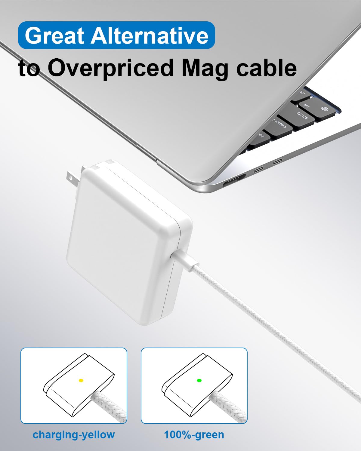 Mac Book Pro Charger - 96/70W USBC to Magnetic 3 Charger for Mac pro 14-16inch 2021 2023 2024 M1 M2 M3 M4, Mac Air 13-15inch 2022 2023 2024 2025 M2 M3 M4, Include 6.6ft Charge Cable