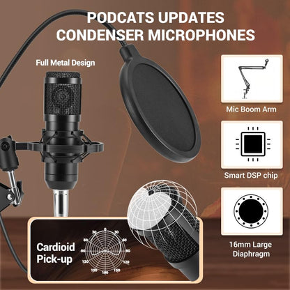 Znclces 2025 Upgraded Podcast Equipment Bundle for 2, Recording Studio Package with Pro Audio Interface(4 Customize SE) and Podcast Microphone for Gamer Podcasting, Recording, Singing, Streaming