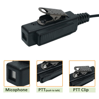 BVMAG Acoustic Tube Earpiece Headset with Mic PTT Compatible with Baofeng UV-5R 5R BF-F8HP BF-888S Kenwood TK3230 TK-3160 Puxing Quansheng Wouxun Walkie Talkie Two Way Radio 10 Pack