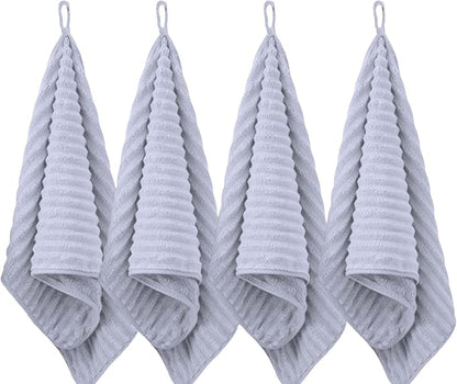 4PCS Gray Microfiber Hand Towels