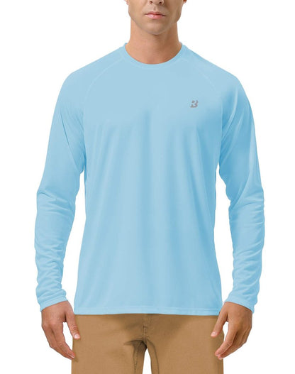 Roadbox Mens UPF 50+ UV Sun Protection Shirts Outdoor Long Sleeve SPF Diving Rash Guard for Fishing Hiking Swimming