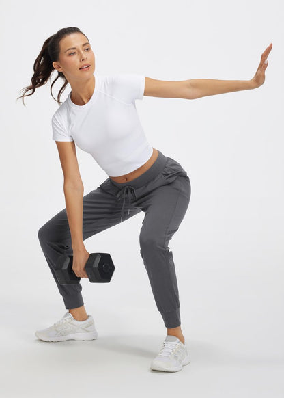 Libin Joggers for Women Tall/Regular/Petite Dance Sweatpants Athletic Workout Trousers Pants Tapered Casual Teacher Yoga Pants for Running Golf Work Cloths, Dark Grey XS