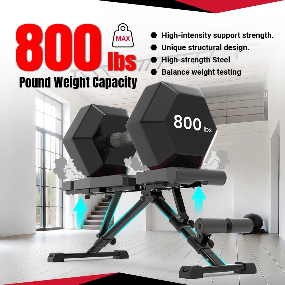 Fitness Reality Adjustable Weight Bench, Press for Incline Decline Workouts & Strength Training - Foldable for Home Gym - 800 Pound Capacity