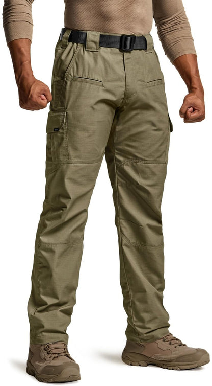 CQR Men's Tactical Pants, Water Resistant Ripstop Cargo Pants, Lightweight EDC Work Hiking Pants, Outdoor Apparel, Raider Soil Green, 36W x 30L
