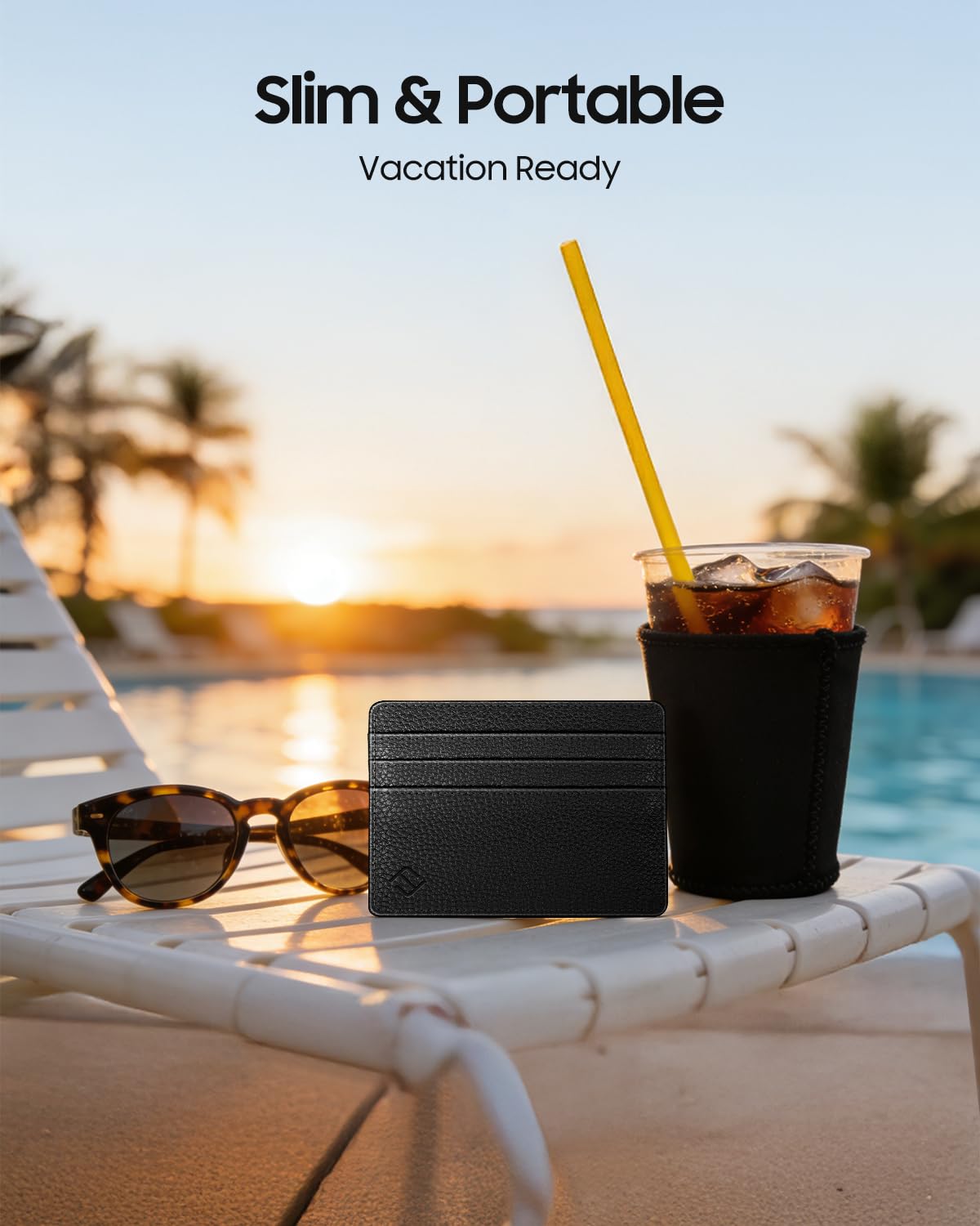 FINTIE Slim Minimalist Front Pocket Wallet, RFID Blocking Credit Card Holder Card Cases with ID Window for Men Women, Black