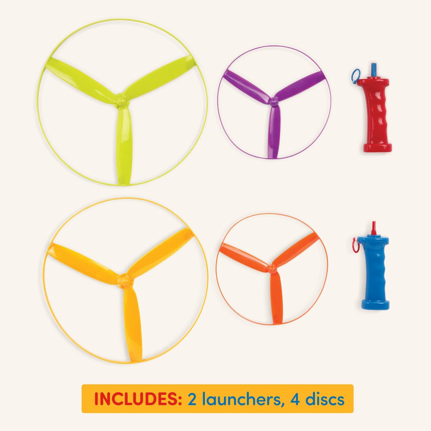 Battat – Flying Disc Toy – 2 Launchers & 4 Discs – Helicopter Playset – Outdoor Toys For Summer – 3+ Years– Skyrocopter