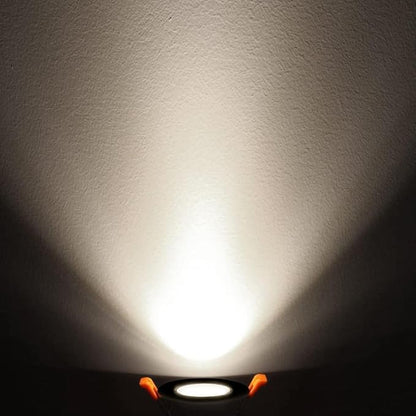 inShareplus 2 Inch LED Downlight, 3W Recessed Lighting 220LM COB Dimmable, 4000K Natural White, CRI80, Black Trim, Ceiling Lights with LED Driver, 20 Pack