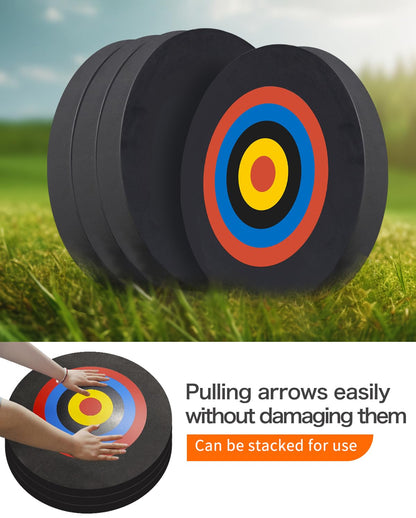 Cifupy 20'' Round Archery Target, Lightweight High-Density EVA Bow & Arrow Target, Single-Sided Printed Pattern, for Backyard Outdoor Shooting Practice with a Curved Longbow