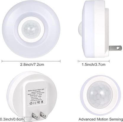 YELKO Night Lights Plug Into Wall,200 Lumen Super Bright Plug in Motion Sensor Light Indoor,Smart Plugin Motion Activated nightlights for Bathroom, Hallway(Cool White 2Pack)