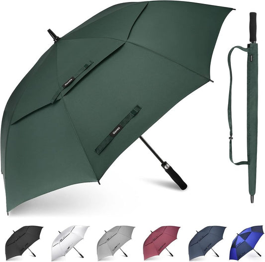 Extra Large Golf Umbrella - Automatic Open, Windproof Double Canopy | 54-80 Inch, UV Protection, Multiple Colors