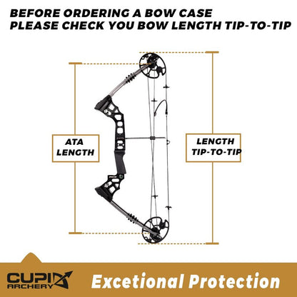 LWANO Compound Bow Case Soft Light-Weight Bow Bag with Arrow Pocket and Backpack Straps