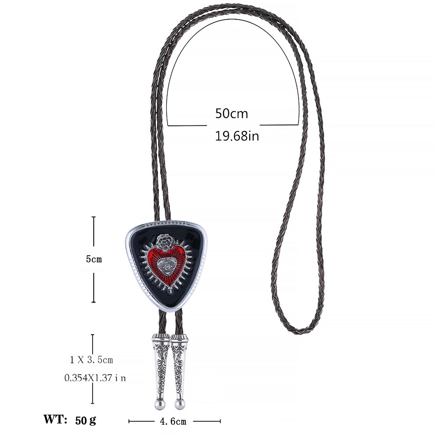 GelConnie Bolo Tie Black Vincent Vega Bolo Tie for Men Women Goth Cowboy String Ties Western Bolero Ties Men