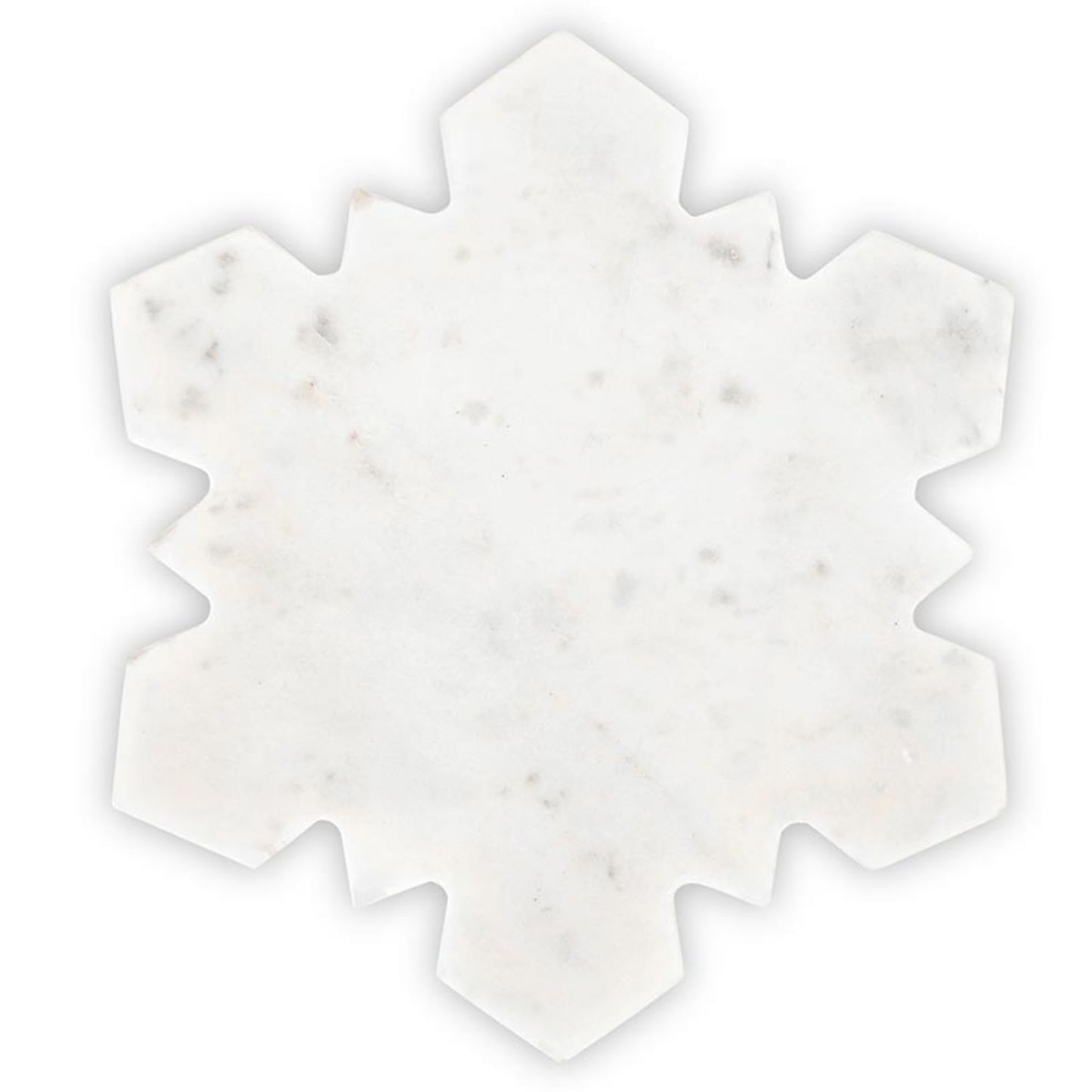 Santa Barbara Design Studio White Marble Snowflake Shaped Charcuterie Cheese Tray, 12.5" x 11"