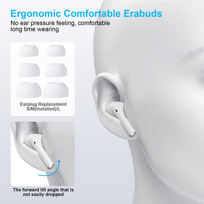 Wireless Earbuds for iPhone, 5.3 Bluetooth Headphones for Apple Earbuds Wireless, ENC Noise Cancelling 40Hrs Playback in Ear Air Buds Pods HiFi Bass for iPhone 17 16 15/iPad/PC/Laptop/Switch/White