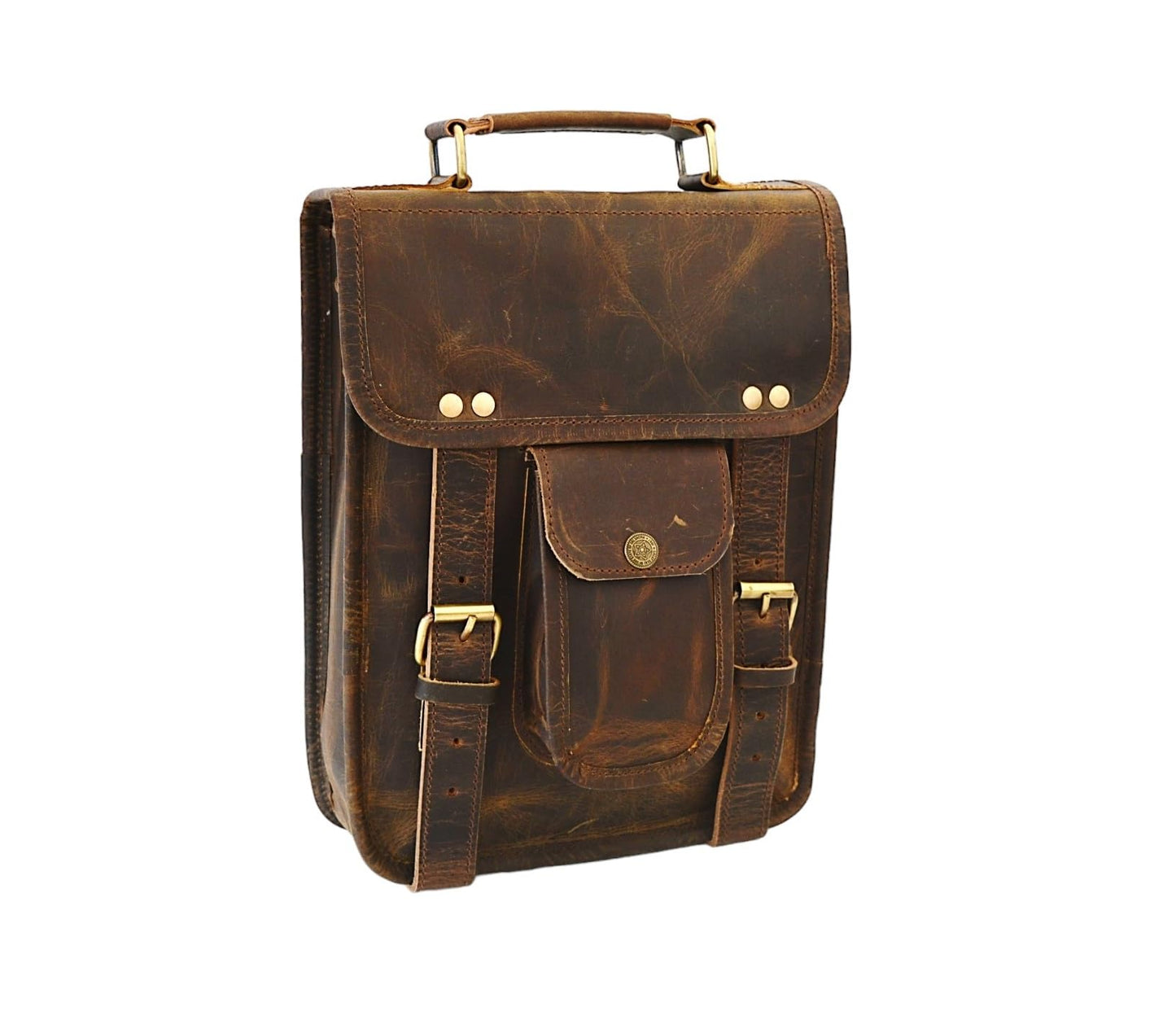 URBAN DEZIRE Men's Genuine Leather Small Messenger Satchel iPad Tablet Bag 11 inch compatible with Apple product