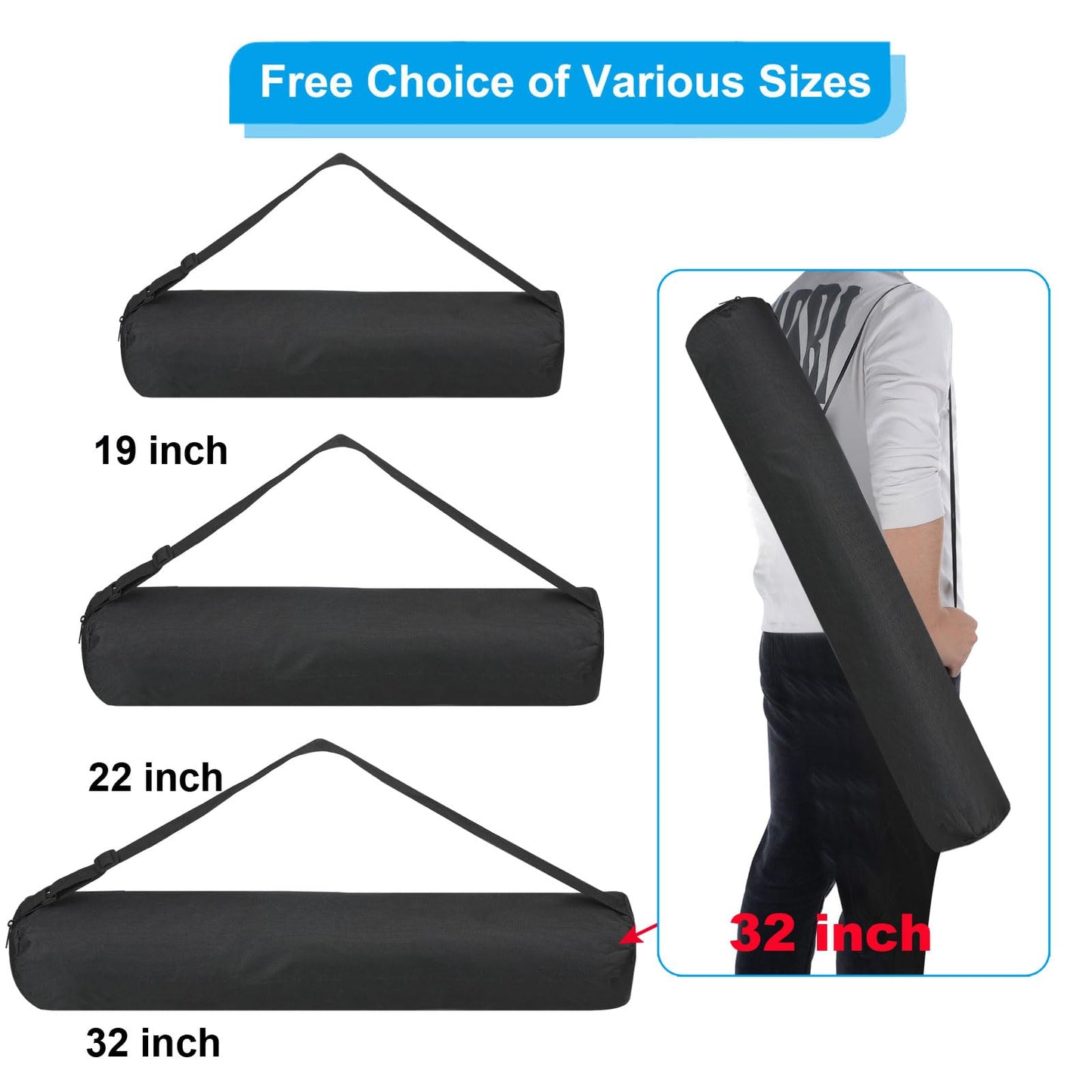 PATIKIL 19x4x4 Inch Grill Storage Tool Bag, Grilling Tools BBQ Bag for Grill Utensil Storage 600D Oxford Foldable Tripod Carry Bag with Adjustable Shoulder Strap for Outdoor Camping