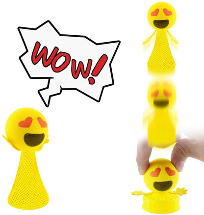 Liberty Imports 24 PCS Jumping Emoticon Popper Spring Launchers LED Light Up Toy Bouncy Party Favors Supplies and Goodie Bag Fillers for Kids, Toddlers (Classic Edition)