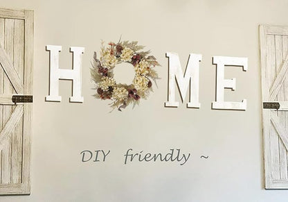 20 Inch Winter Fall Wreaths for Front Door, Boho Front Door Wreath, Fake Dried Hydrangea Flowers, Burlap, Pampas Fall Decorations for Home Farmhouse Front Porch