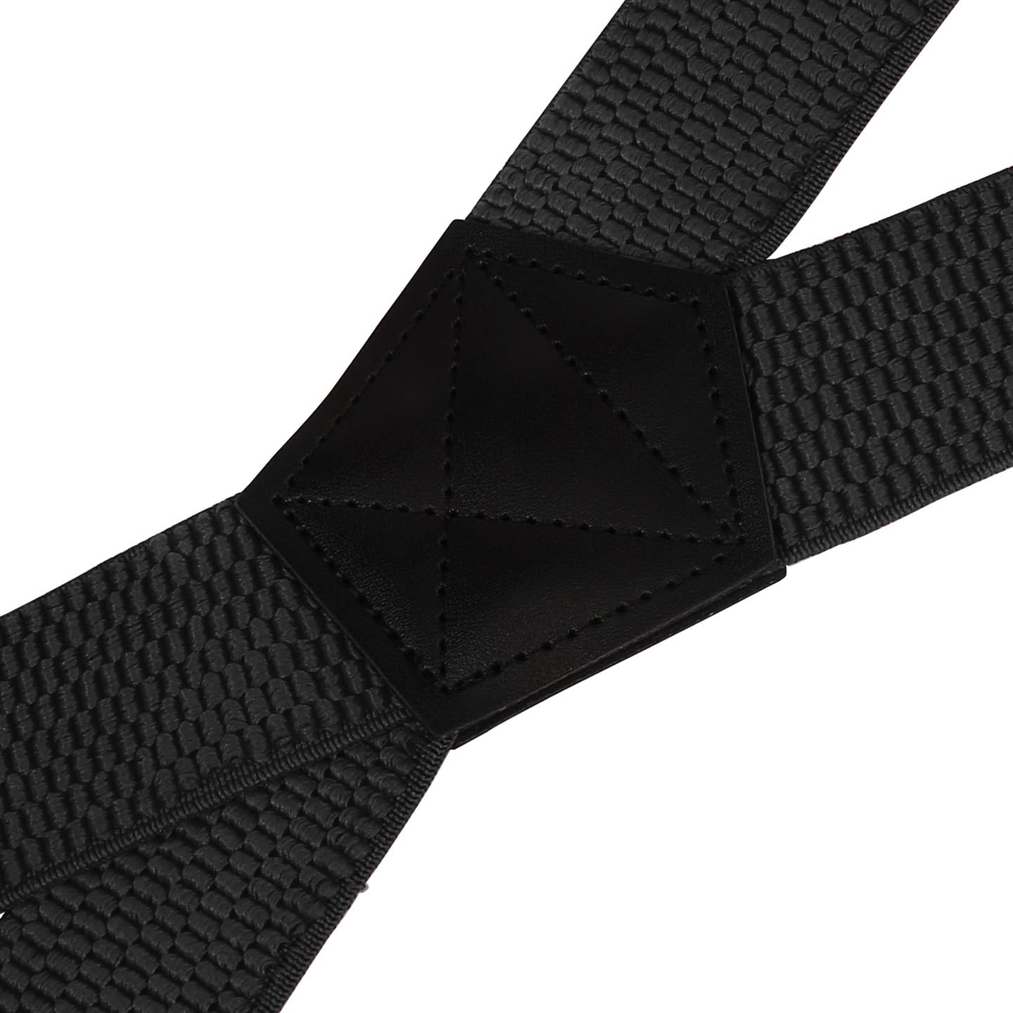 Buyless Fashion Heavy Duty Suspenders for Men - 48" Adjustable Straps 1 1/2" - X Back with Black Plastic Clips - 5147-Black