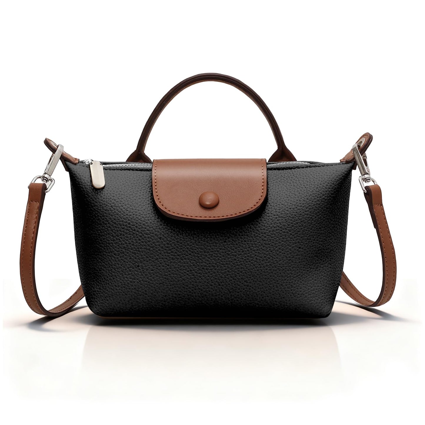 sagact Chic Dumpling Crossbody Bag for Women - Soft Vegan Leather Side Sling Pouch with Anti-Theft Hidden Pocket - Lightweight Mini Messenger Purse for Travel, Shopping and Daily Use (8.66" x 5.12")