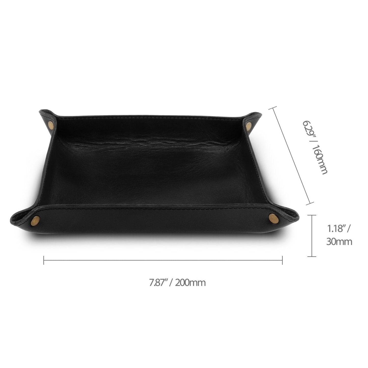 Londo Genuine Leather Tray Organizer - Practical Lightweight Water Resistant Computer Table Desk Storage Box for Wallets, Watches, Keys, Coins, Cell Phones and Office Equipment