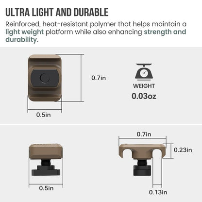 Guardtier CGM909 Pressure Switch Cable Guides Compatible with M-LOK System, Flashlight Laser Wire Management Clips 8 Pack - Black (Earth Tan)