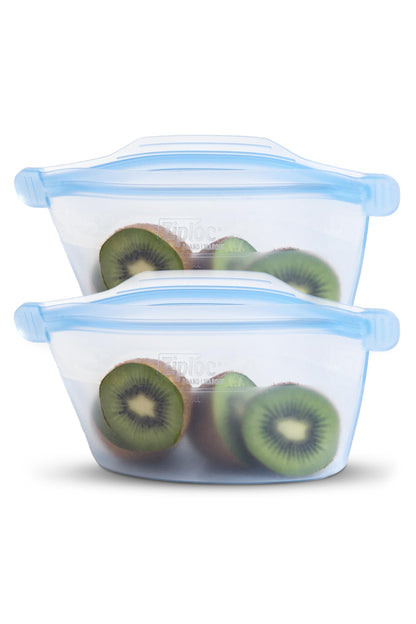 Ziploc Endurables Small Container, 2 Cups, Reusable Silicone Bags and Food Storage Meal Prep Containers for Freezer, Oven, and Microwave, Dishwasher Safe, 2 Pack
